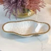 Inspire Me! Home Decor Gold And White Beaded Sectioned Serving Dish