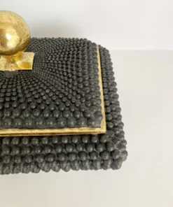 Inspire Me! Home Decor Black Studded Box W/ Gold Detailing