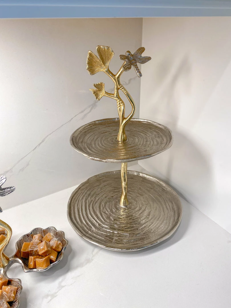 Inspire Me! Home Decor Gold Two-Tone Dragonfly Cake Stand 5 Inspire Me! Home Decor Gold Two-Tone Dragonfly Cake Stand