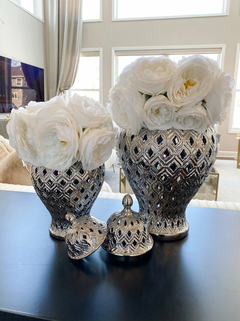 Inspire Me! Home Decor Small Silver Ginger Jar 4 Inspire Me! Home Decor Small Silver Ginger Jar