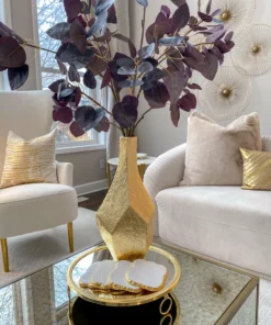 Inspire Me! Home Decor Abstract Textured Metal Vase