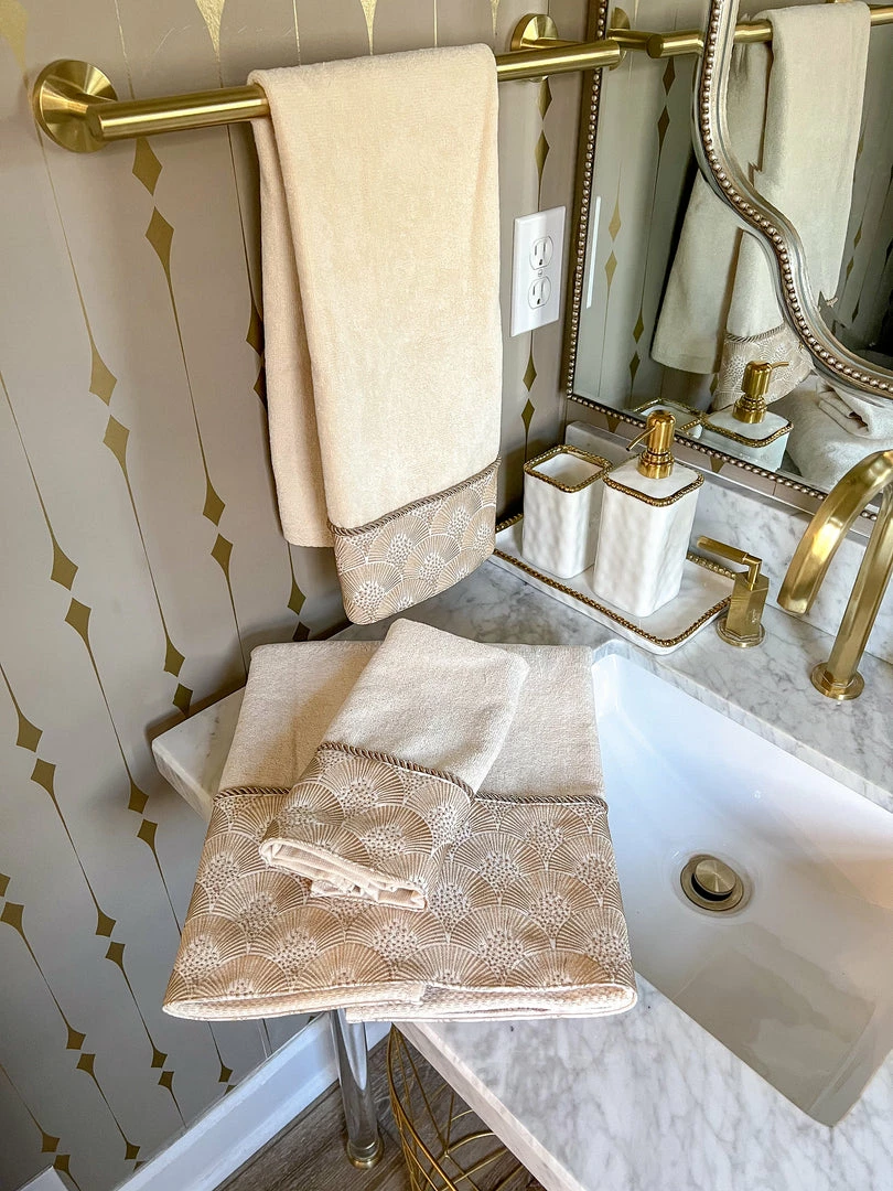 Inspire Me! Home Decor White & Gold Beaded Vanity Collection (3 Items) Each Sold Individually 5 Inspire Me! Home Decor White & Gold Beaded Vanity Collection (3 Items) Each Sold Individually