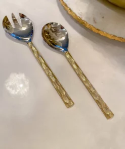 Inspire Me! Home Decor Hammered Gold Server Set