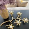 Inspire Me! Home Decor Gold Flower Branch 5 Tealight Candle Holder