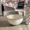 Inspire Me! Home Decor White Bowl With Chain Rim