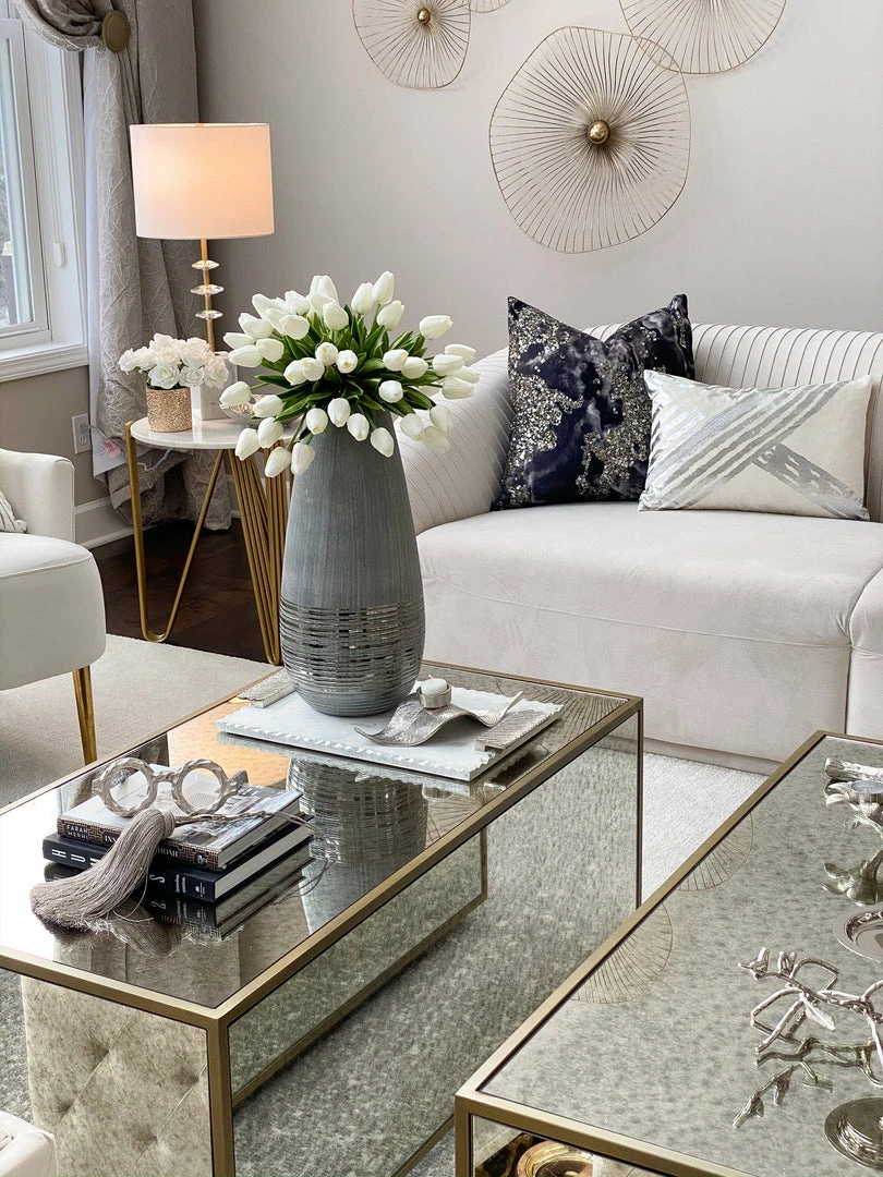 Inspire Me! Home Decor Marble Tray W/ Silver Edge And Textured Handles 7 Inspire Me! Home Decor Marble Tray W/ Silver Edge And Textured Handles