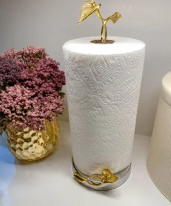 Inspire Me! Home Decor Gold Leaf Detailed Paper Towel Holder ( Available In 2 Sizes)