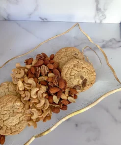 Inspire Me! Home Decor Glass And Gold Rectangle Tray With Handles