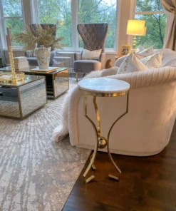 Inspire Me! Home Decor Marble Size Table With Gold Base