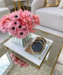 Inspire Me! Home Decor Glass Tray W/ Gold Corner Detail