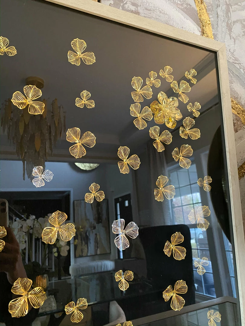 Inspire Me! Home Decor WALL ART & MIRRORS Black Wall Art With Gold And Silver Metal Flowers 5 Inspire Me! Home Decor WALL ART & MIRRORS Black Wall Art With Gold And Silver Metal Flowers