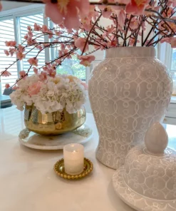 Inspire Me! Home Decor Oversized White Patterned Ginger Jar