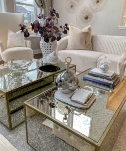 Inspire Me! Home Decor Silver Circle Mirror Tray W/ Circle Feet