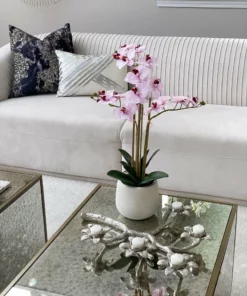 Inspire Me! Home Decor Silver Flower Branch 5 Tealight Candle Holder