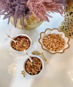 Inspire Me! Home Decor Gold And White Beaded Pedestal Bowl 15 Inspire Me! Home Decor Gold And White Beaded Pedestal Bowl