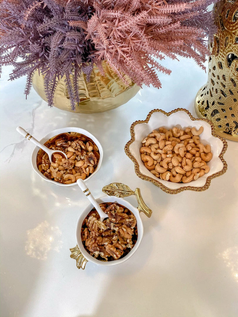 Inspire Me! Home Decor Gold And White Beaded Pedestal Bowl 8 Inspire Me! Home Decor Gold And White Beaded Pedestal Bowl