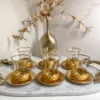Inspire Me! Home Decor Glass Teacup Set With Gold Hammered Texture (Set Of 6)