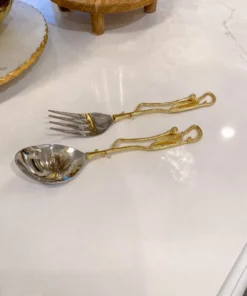 Inspire Me! Home Decor Gold Branch Server Set