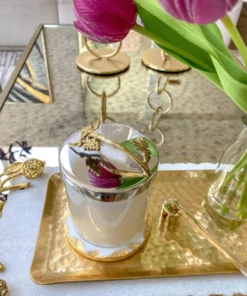 Inspire Me! Home Decor Silver And Gold Detailed Lid Candle - Vanilla (6 Styles)