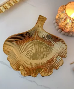 Inspire Me! Home Decor Gold Petal Leaf Tray