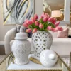 Inspire Me! Home Decor White Beaded Ginger Jar