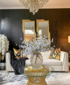 Inspire Me! Home Decor Round Glass Tray With Gold Floral Edge 14 Inspire Me! Home Decor Round Glass Tray With Gold Floral Edge