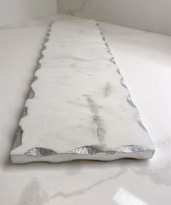 Inspire Me! Home Decor Marble Metallic Edged Rectangle Tray (2 Colors)