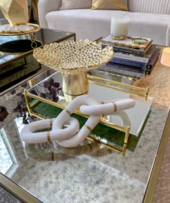 Inspire Me! Home Decor Gold Coral Pedestal Bowl