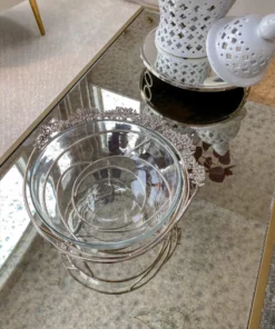 Inspire Me! Home Decor Jeweled Edge Bowl With Glass Insert (2 Colors) 24 Inspire Me! Home Decor Jeweled Edge Bowl With Glass Insert (2 Colors)