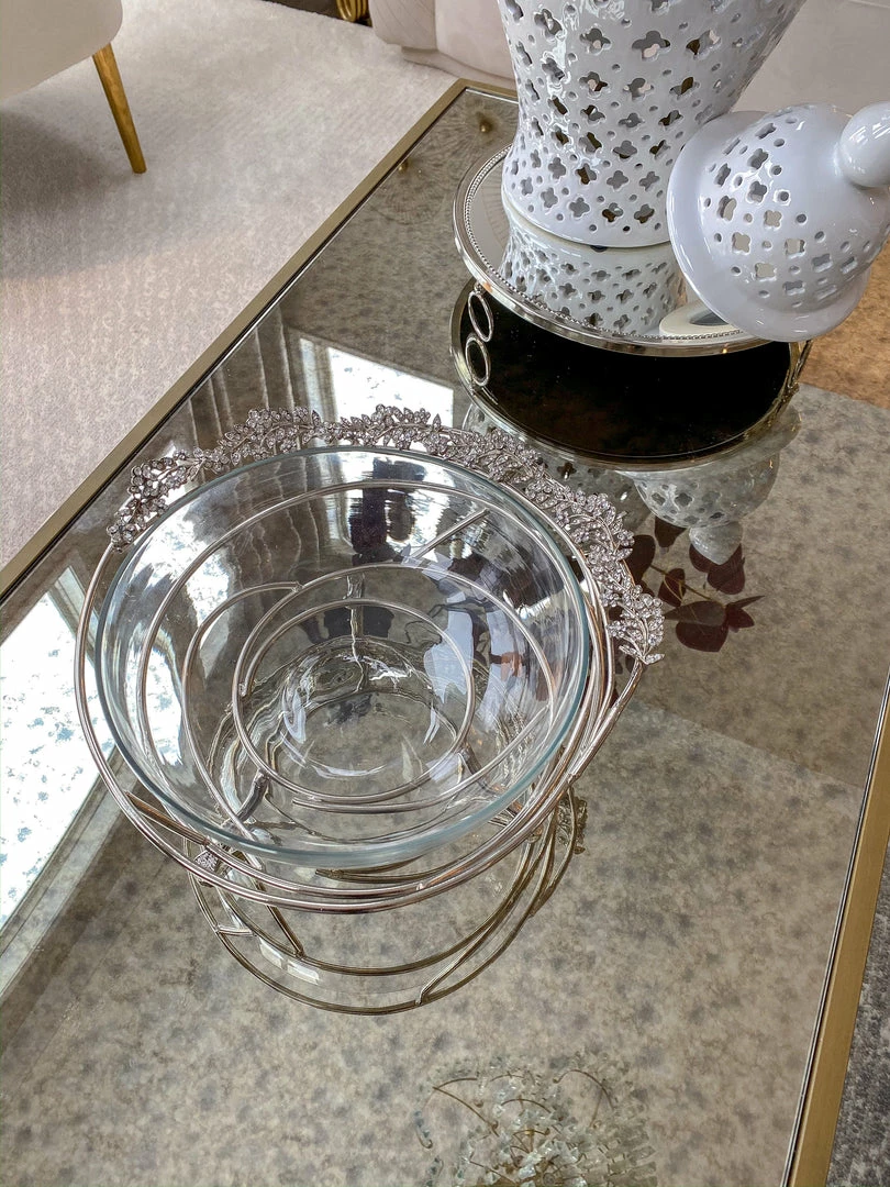 Inspire Me! Home Decor Jeweled Edge Bowl With Glass Insert (2 Colors) 11 Inspire Me! Home Decor Jeweled Edge Bowl With Glass Insert (2 Colors)