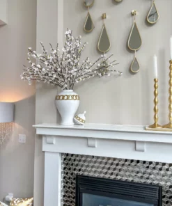 Inspire Me! Home Decor White Ceramic Ginger Jar With Stunning Gold Chain Details (3 Sizes)