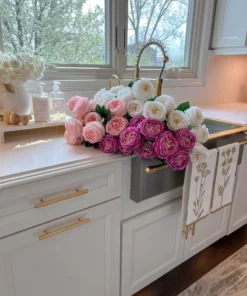 Inspire Me! Home Decor Real Touch Austin Rose (4 Colors) Floral Stems