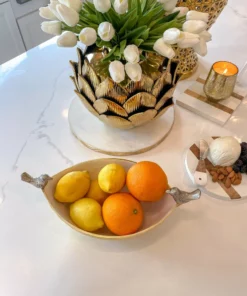 Inspire Me! Home Decor Gold Metal Bird Bowl With White Enameled 8 Inspire Me! Home Decor Gold Metal Bird Bowl With White Enameled