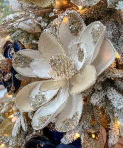 Inspire Me! Home Decor Large Beaded Ivory Magnolia Stem 9 Inspire Me! Home Decor Large Beaded Ivory Magnolia Stem