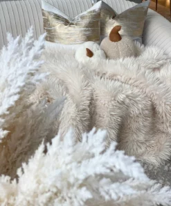 Inspire Me! Home Decor Beige Sherpa Pumpkin Pillow PILLOWS, RUGS, & THROWS