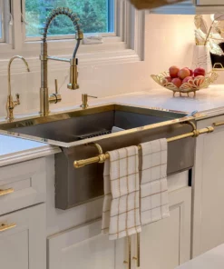 Inspire Me! Home Decor Set Of 2 Metallic Thread Gold Silver Dish Cloths