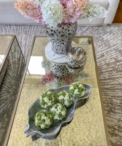 Inspire Me! Home Decor Silver Oblong Leaf Tray