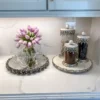 Inspire Me! Home Decor Silver Beaded Canisters W/ Marble Lid (3 Sizes)