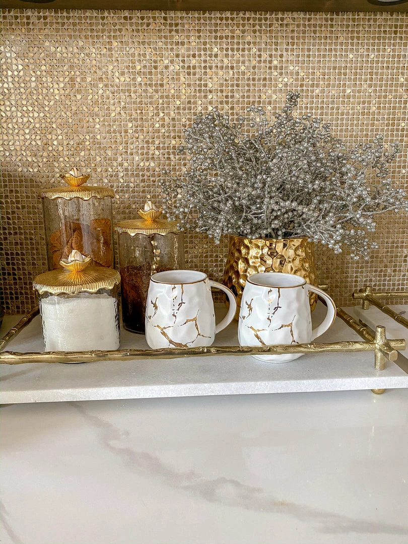 Inspire Me! Home Decor Metallic Gold Marble Print Mug With Hammered Texture 7 Inspire Me! Home Decor Metallic Gold Marble Print Mug With Hammered Texture