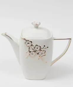Inspire Me! Home Decor Tea Set With Gold Floral Design (3 Items Sold Separately)