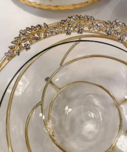 Inspire Me! Home Decor Jeweled Edge Bowl With Glass Insert (2 Colors)