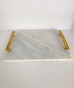 Inspire Me! Home Decor Herringbone Marble Tray