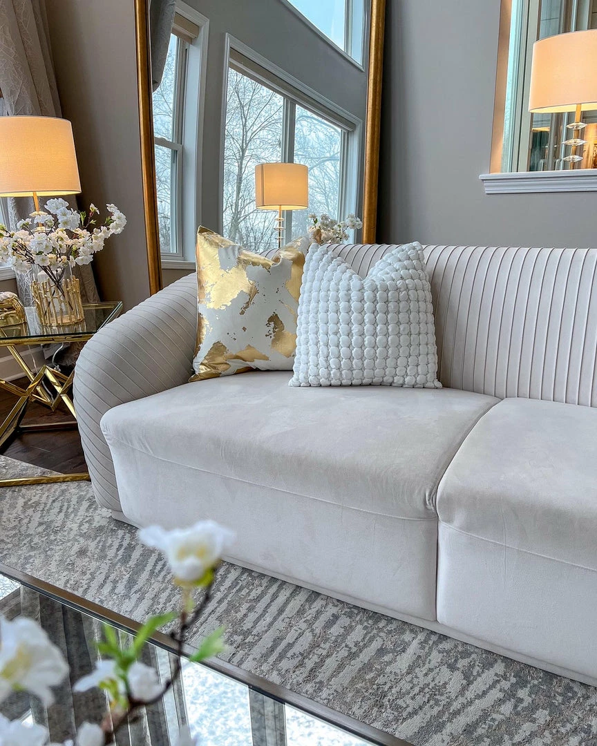 Cloud9d PILLOWS, RUGS, & THROWS Serena Beige Pillow - 20" X 20" 5 Cloud9d PILLOWS, RUGS, & THROWS Serena Beige Pillow - 20" X 20"