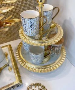 Inspire Me! Home Decor Two Tiered Cake Stand With Ripple Edge (2 Colors)