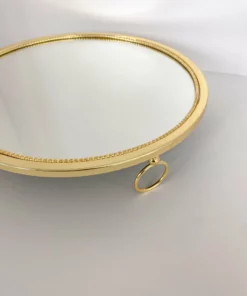 Inspire Me! Home Decor Gold Circle Mirror Tray W/ Circle Feet