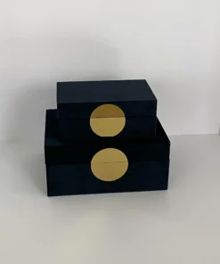 Inspire Me! Home Decor Set Of 2 Velvet Black Boxes With Gold Circle 10 Inspire Me! Home Decor Set Of 2 Velvet Black Boxes With Gold Circle