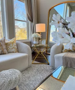 Inspire Me! Home Decor White Ceramic Vases With Gold Circle Design