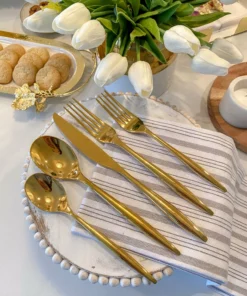 Inspire Me! Home Decor Shiny Gold Flatware Set (4 Sets Of 5)