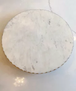 Inspire Me! Home Decor Large Marble Lazy Susan With Gold Edge