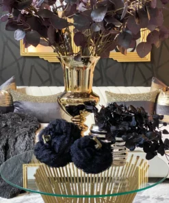 Inspire Me! Home Decor Black Fringe Fabric Pumpkins With Stem (2 Sizes)